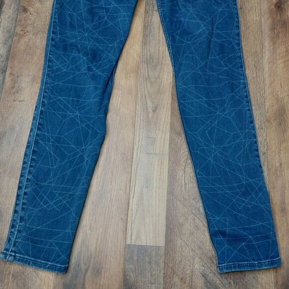 Lee Jeans Womens 30 Body Optix Blue Geometric Pattern Skinny 5 Pocket high Rise - Picture 7 of 10
